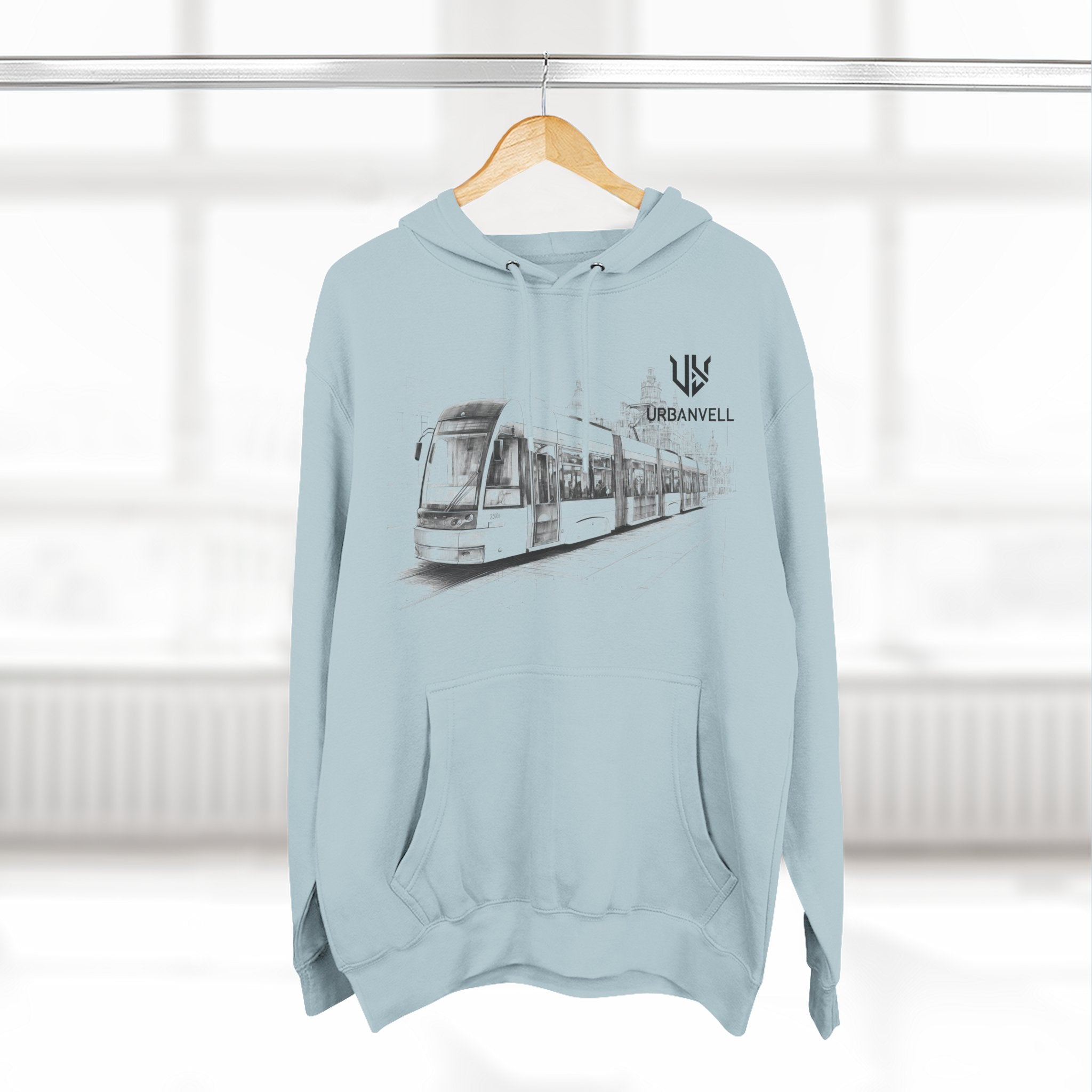 Light Rail Train Hoodie — URBANVELL Sketch Transit Design