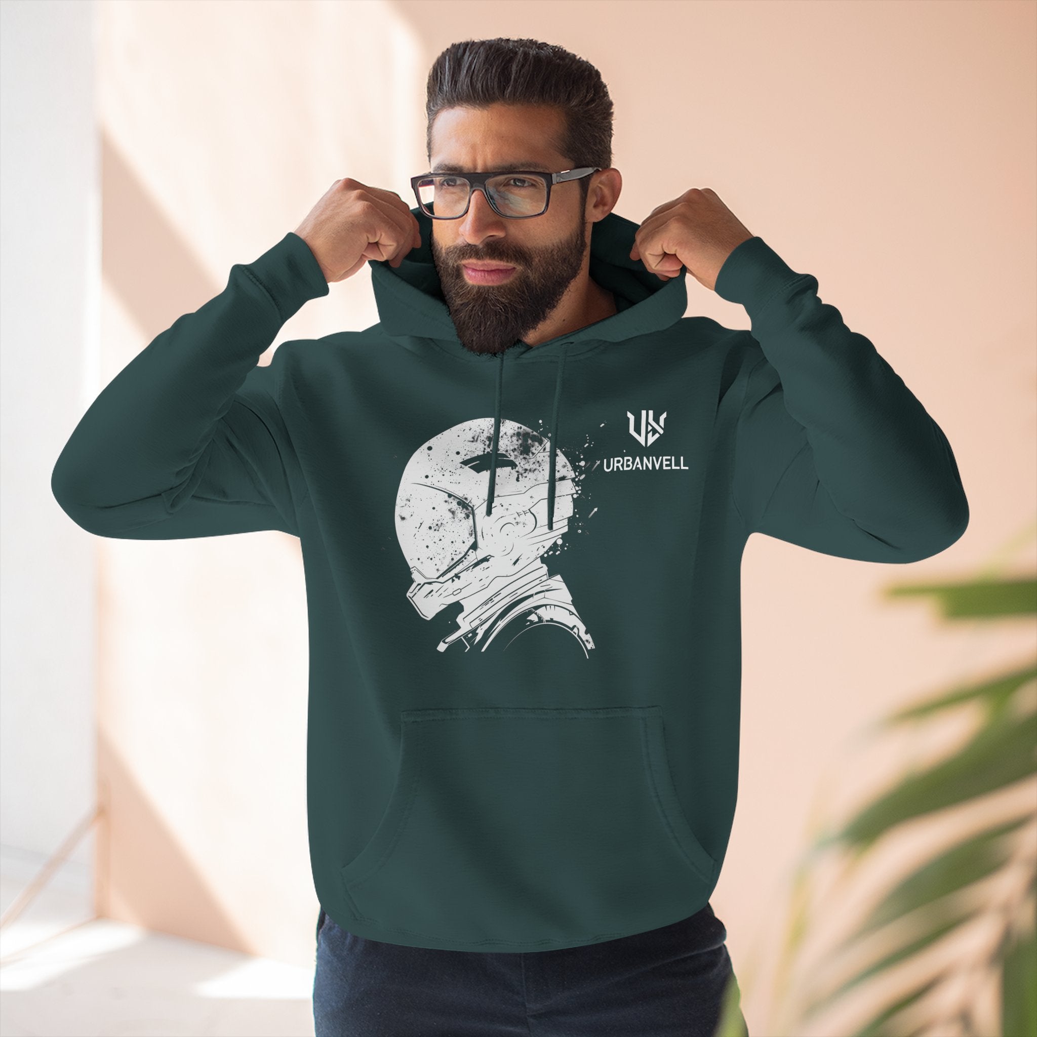 Helmet Hoodie — Vintage Space Helmet Graphic Fleece Hoodie