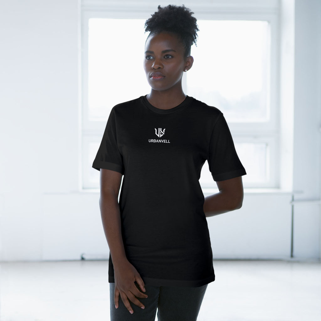 Minimal UrbanVell Centered Logo T‑Shirt — URBANVELL Clean Small Chest Logo Tee