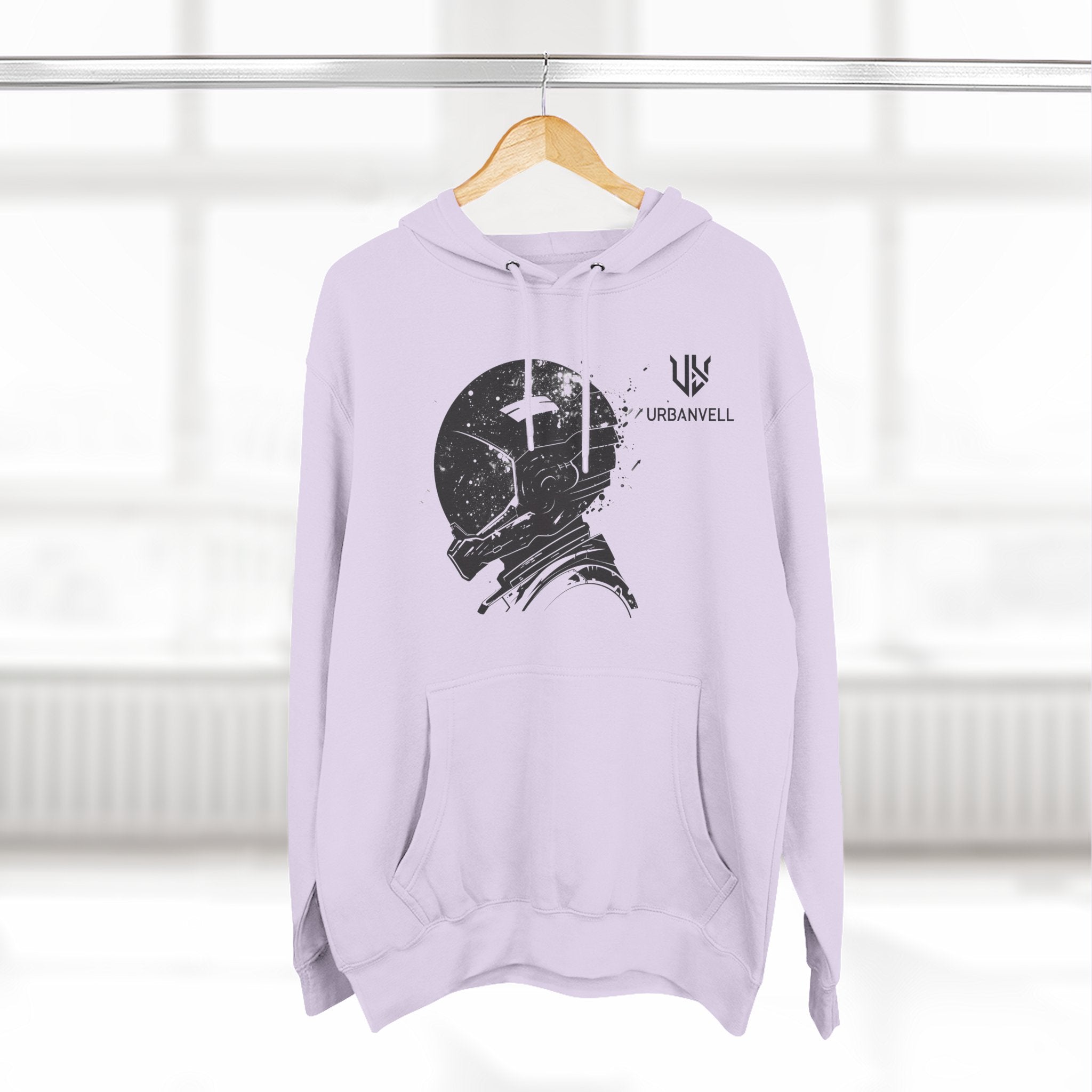 Helmet Hoodie — Vintage Space Helmet Graphic Fleece Hoodie