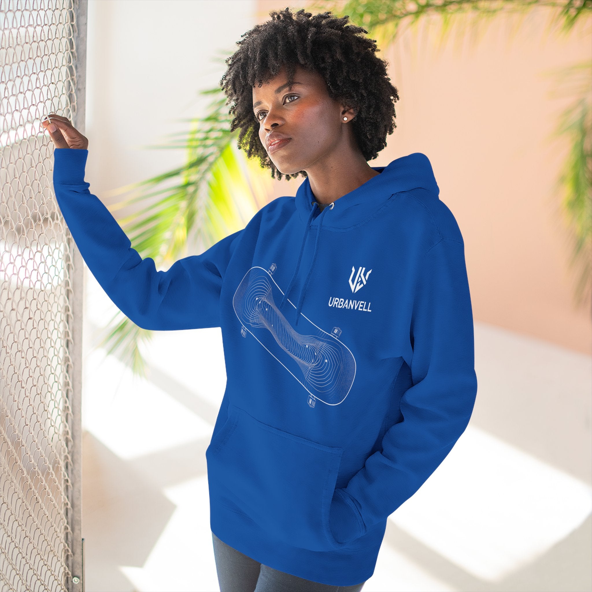 Skateboard Minimalist Fleece Hoodie — Urbanvell Logo Pullover