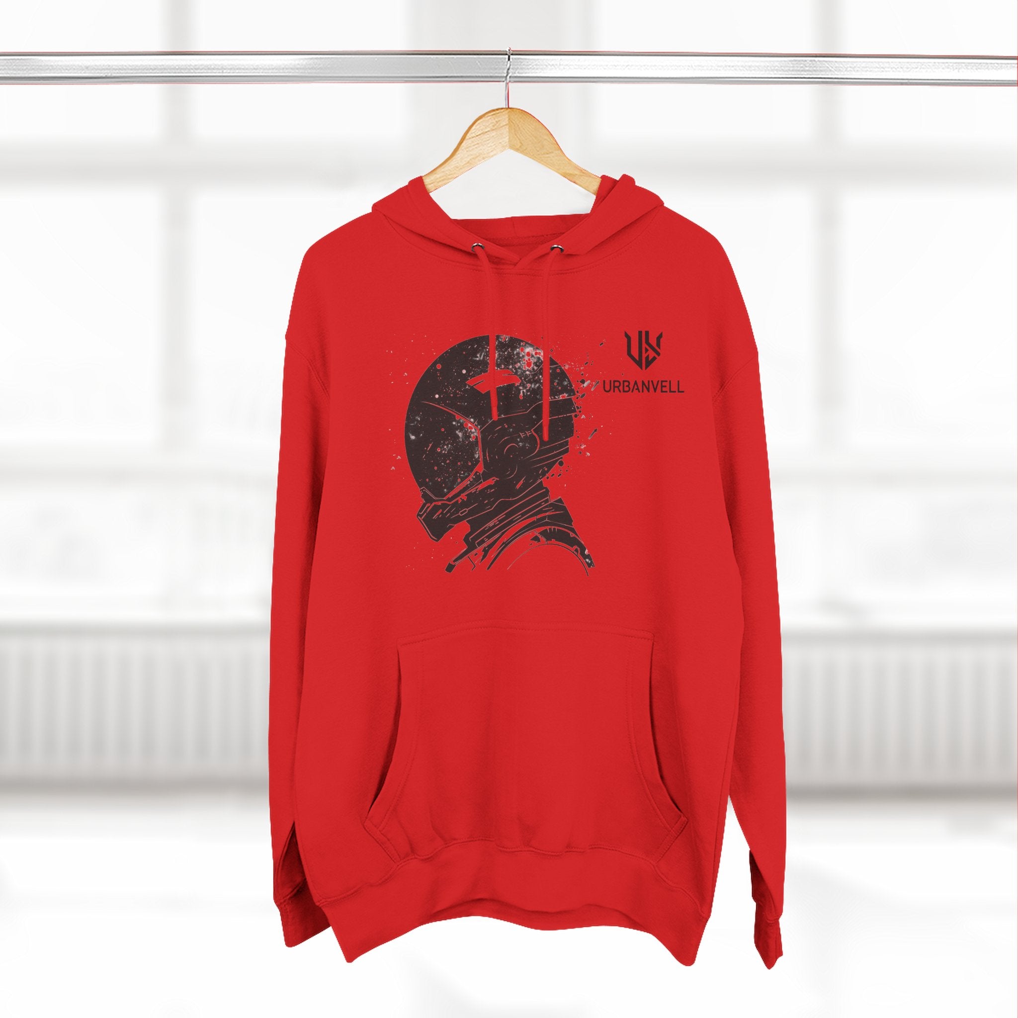 Helmet Hoodie — Vintage Space Helmet Graphic Fleece Hoodie