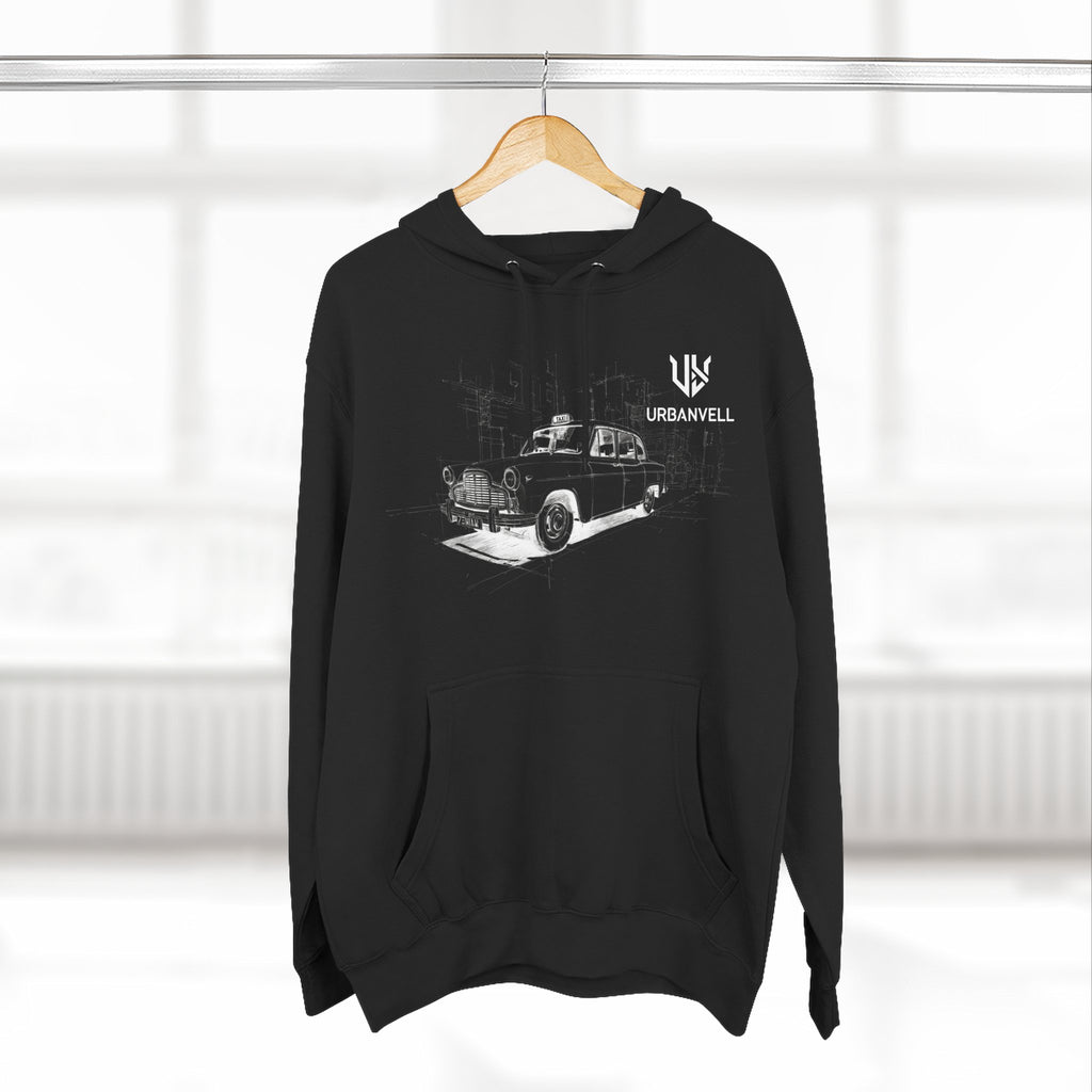 Old City Cab Illustration Hoodie — URBANVELL Classic Convertible Graphic Hoodie