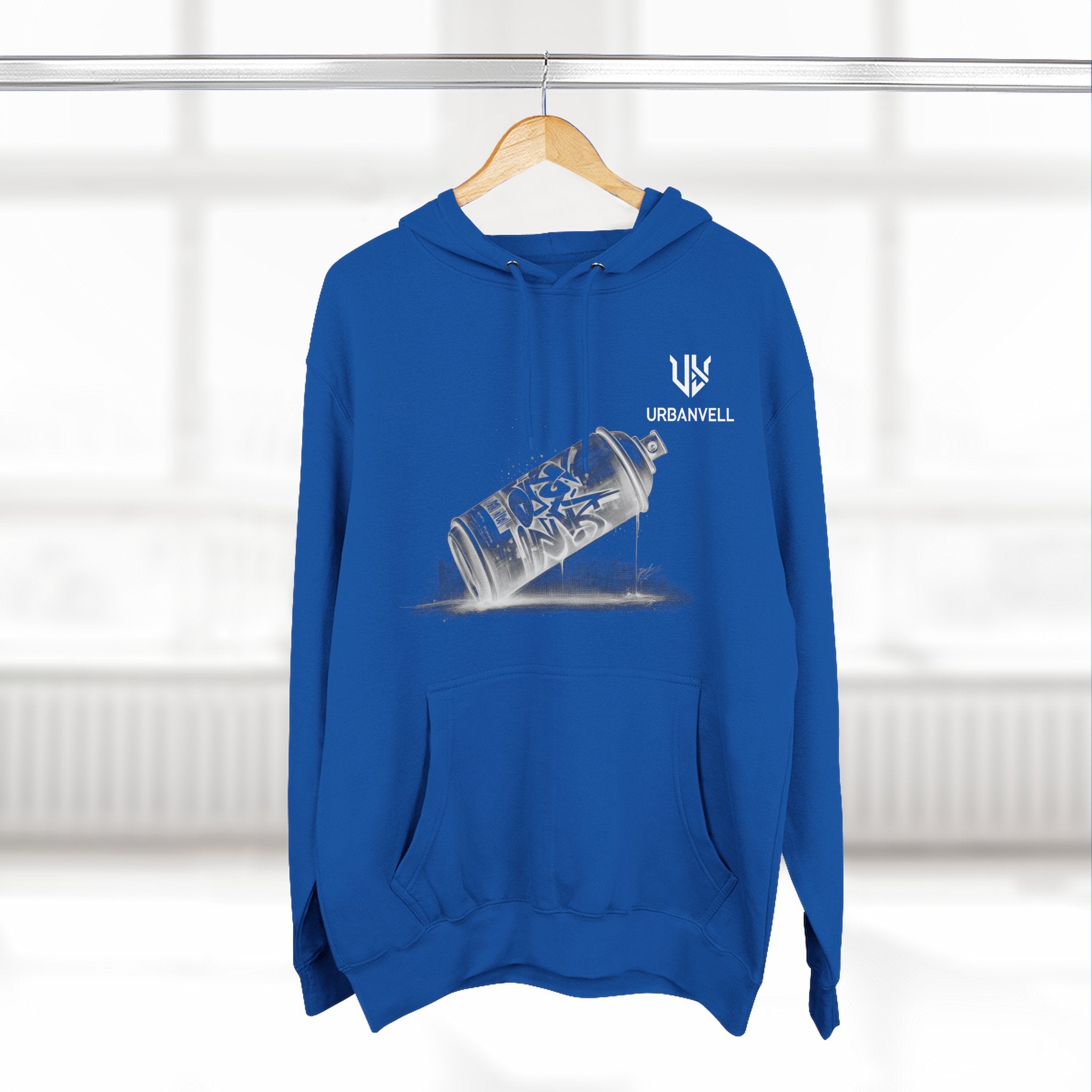 Graffiti Spray Can Sketch Hoodie — URBANVELL Urban Art Streetwear Fleece Pullover