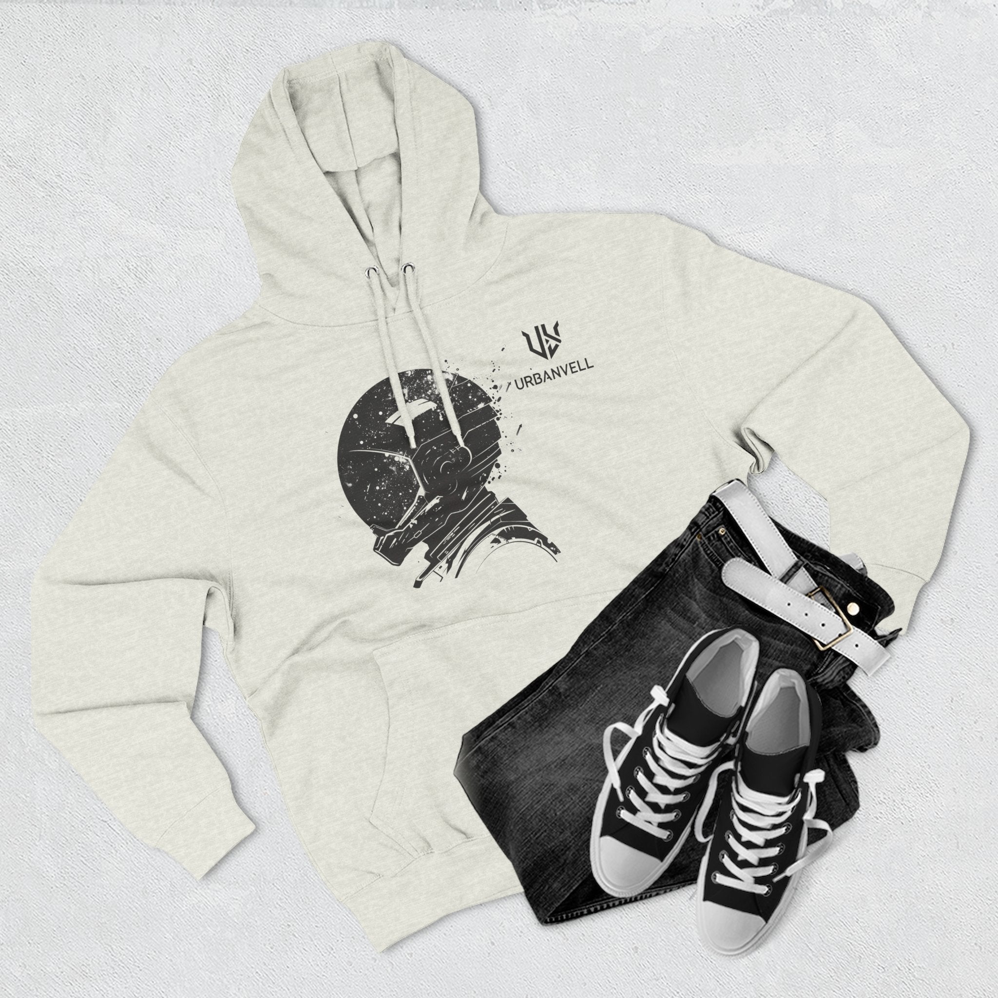 Helmet Hoodie — Vintage Space Helmet Graphic Fleece Hoodie