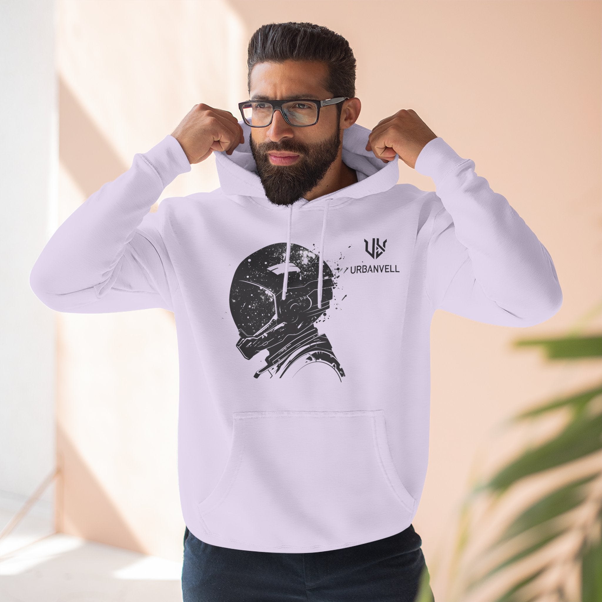 Helmet Hoodie — Vintage Space Helmet Graphic Fleece Hoodie