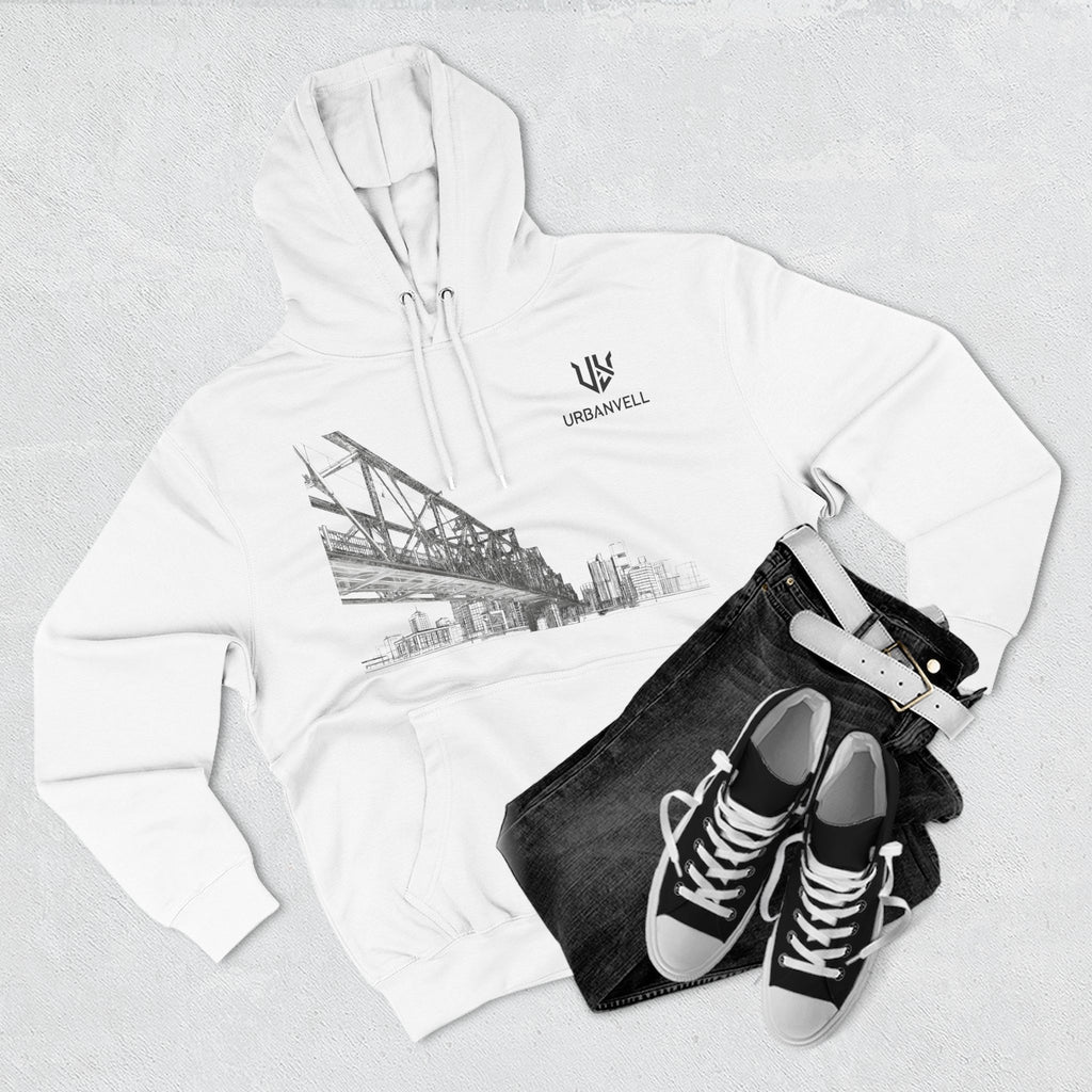 Railway Bridge Skyline Hoodie — URBANVELL Architectural Graphic Pullover