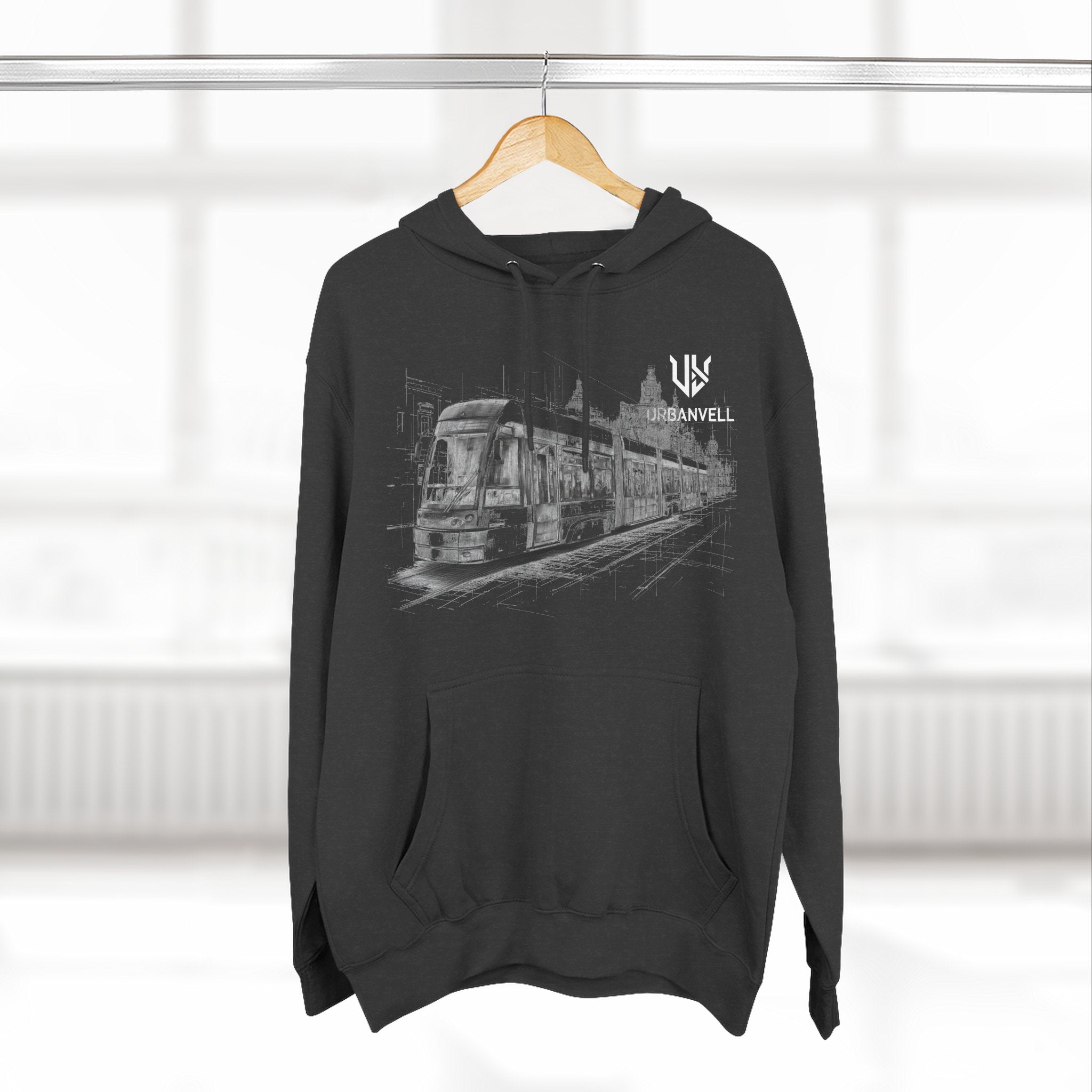 Light Rail Train Hoodie — URBANVELL Sketch Transit Design