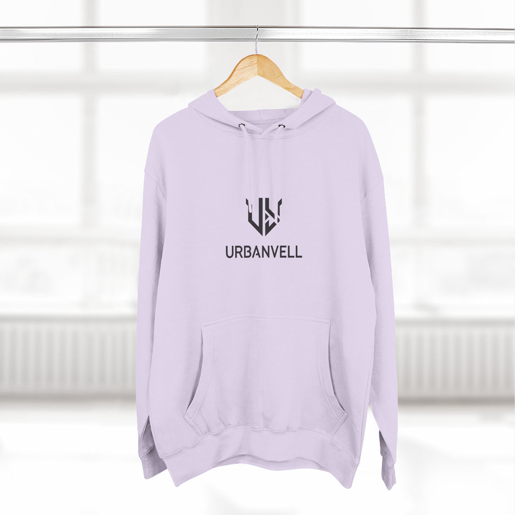 URBANVELL Centered Minimal Logo Hoodie — Classic Fleece Pullover