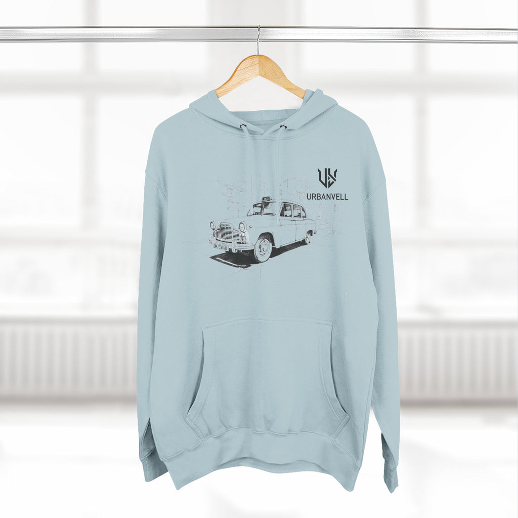 Old City Cab Illustration Hoodie — URBANVELL Classic Convertible Graphic Hoodie