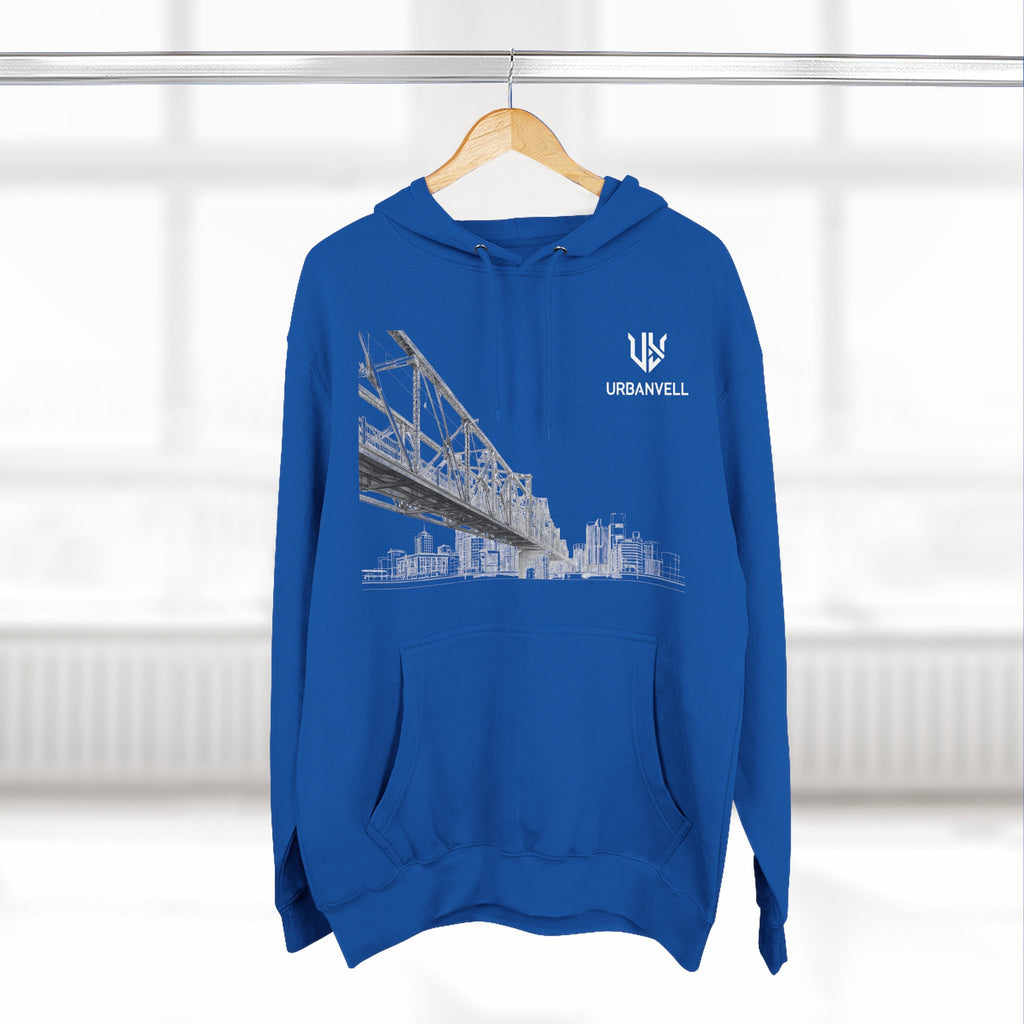 Railway Bridge Skyline Hoodie — URBANVELL Architectural Graphic Pullover