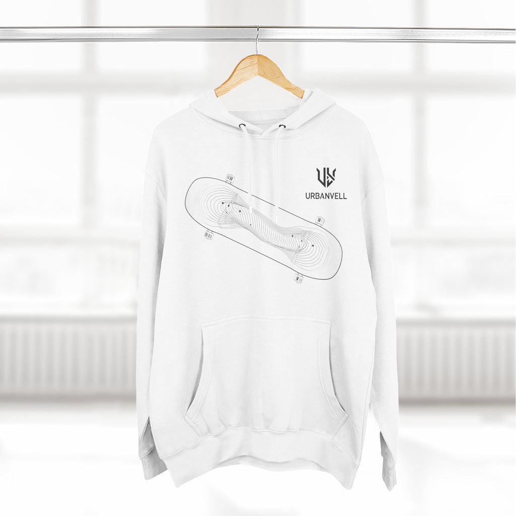 Skateboard Minimalist Fleece Hoodie — Urbanvell Logo Pullover