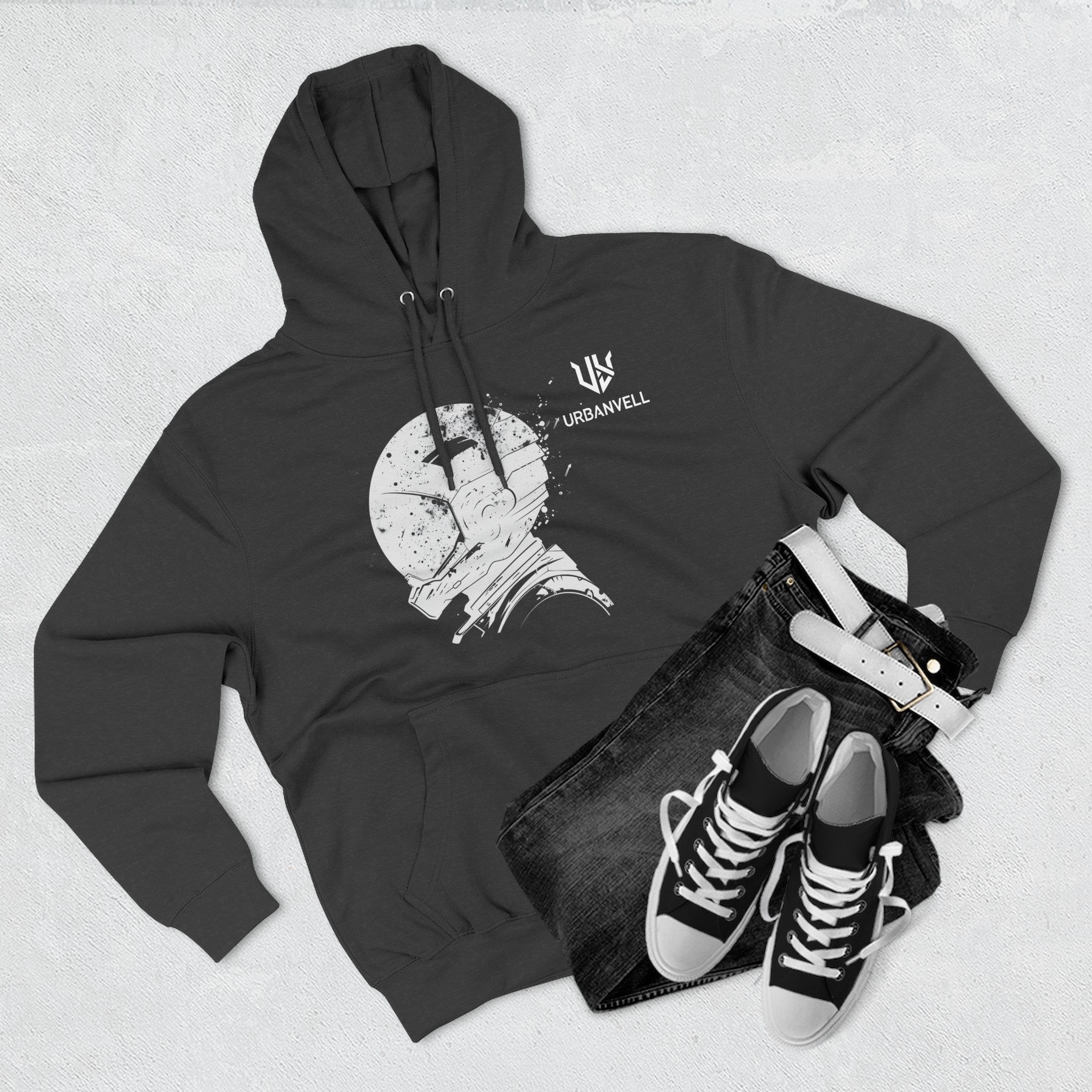 Helmet Hoodie — Vintage Space Helmet Graphic Fleece Hoodie