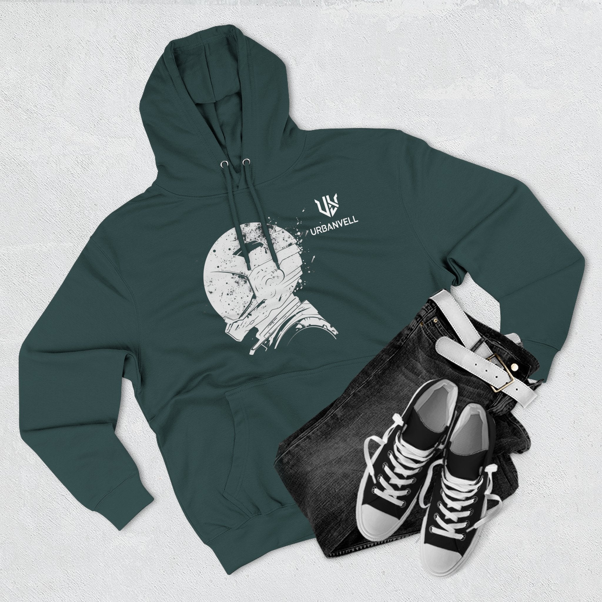 Helmet Hoodie — Vintage Space Helmet Graphic Fleece Hoodie