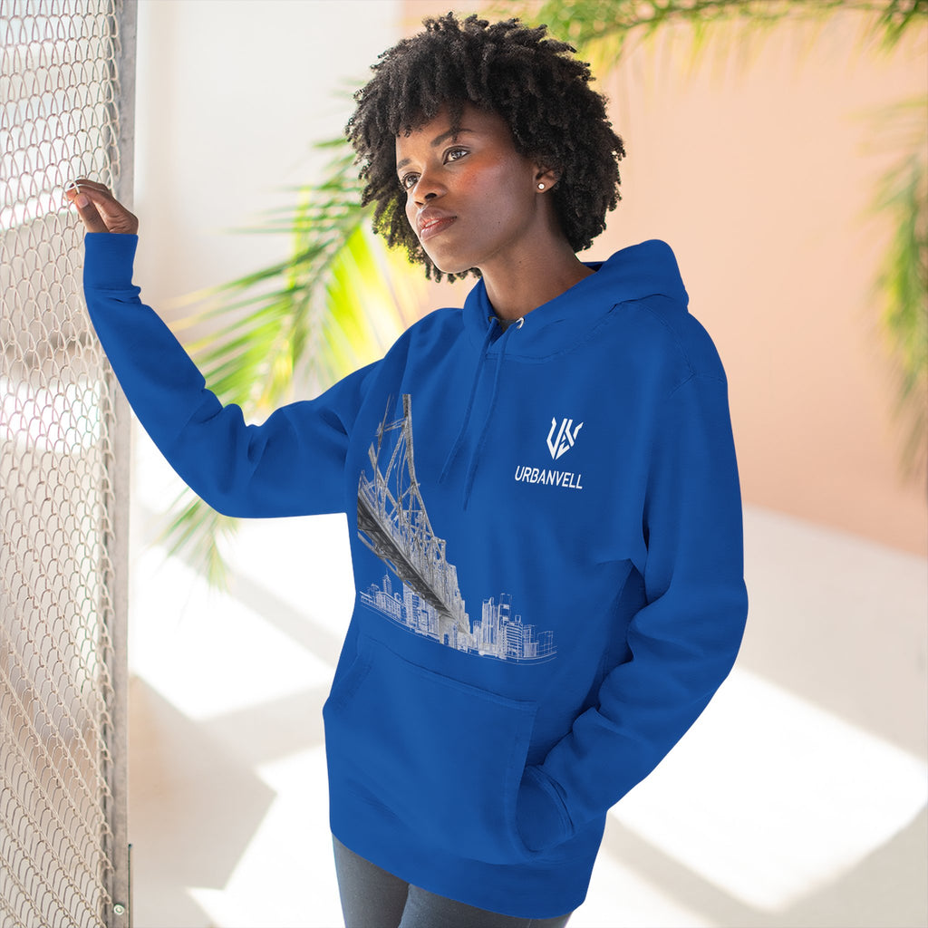 Railway Bridge Skyline Hoodie — URBANVELL Architectural Graphic Pullover