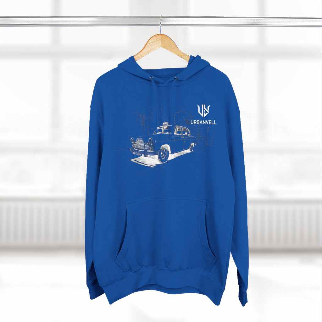 Old City Cab Illustration Hoodie — URBANVELL Classic Convertible Graphic Hoodie