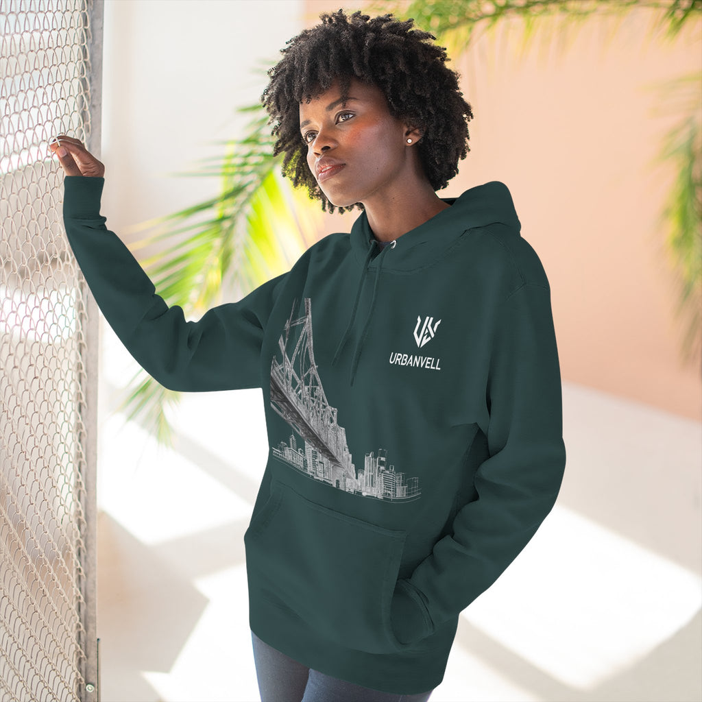 Railway Bridge Skyline Hoodie — URBANVELL Architectural Graphic Pullover