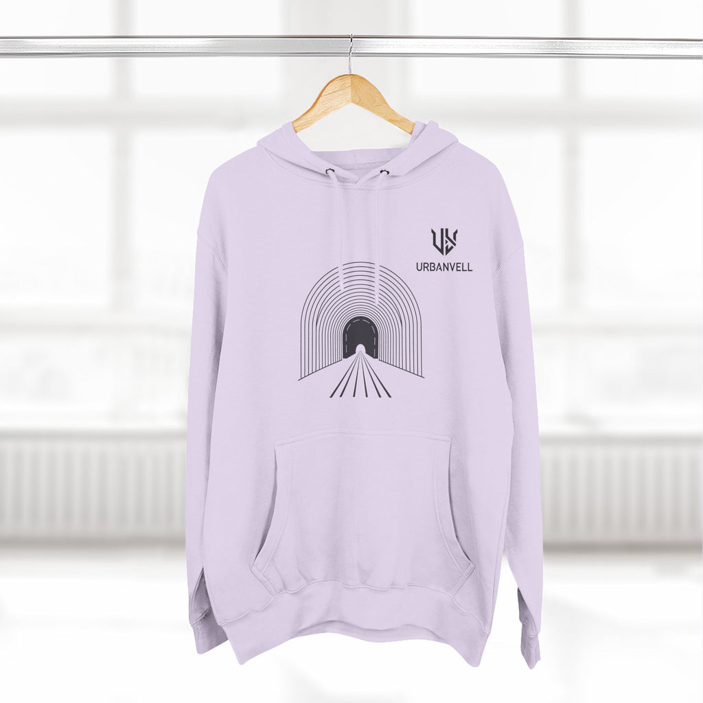 Minimalist Arch Tunnel Hoodie — URBANVELL Logo Fleece Pullover