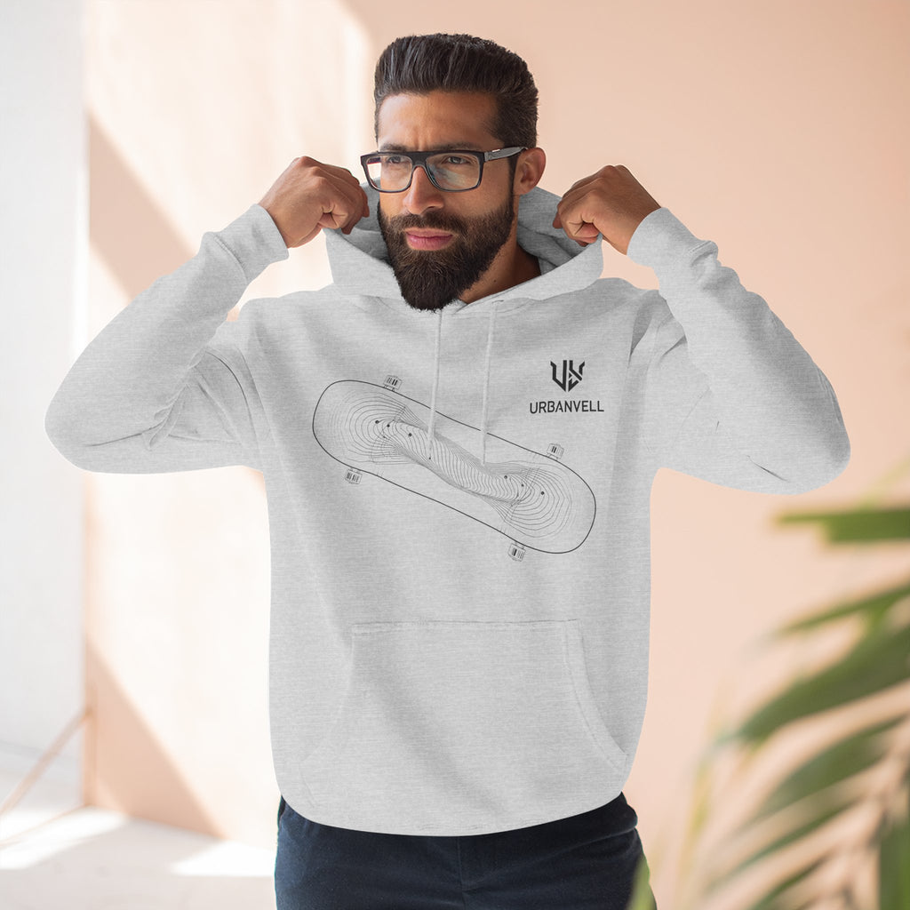 Skateboard Minimalist Fleece Hoodie — Urbanvell Logo Pullover