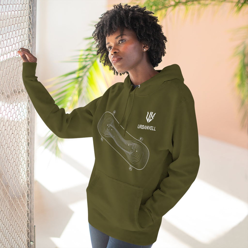 Skateboard Minimalist Fleece Hoodie — Urbanvell Logo Pullover
