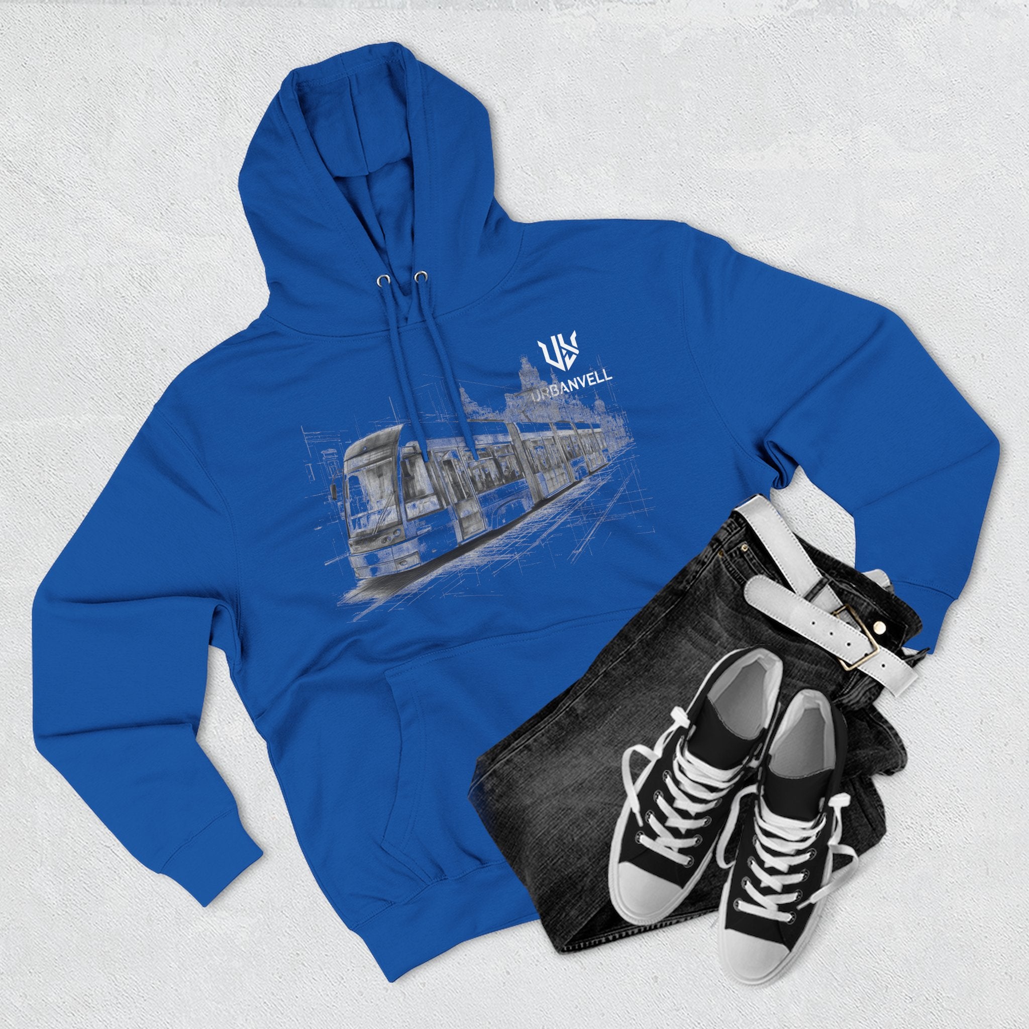 Light Rail Train Hoodie — URBANVELL Sketch Transit Design