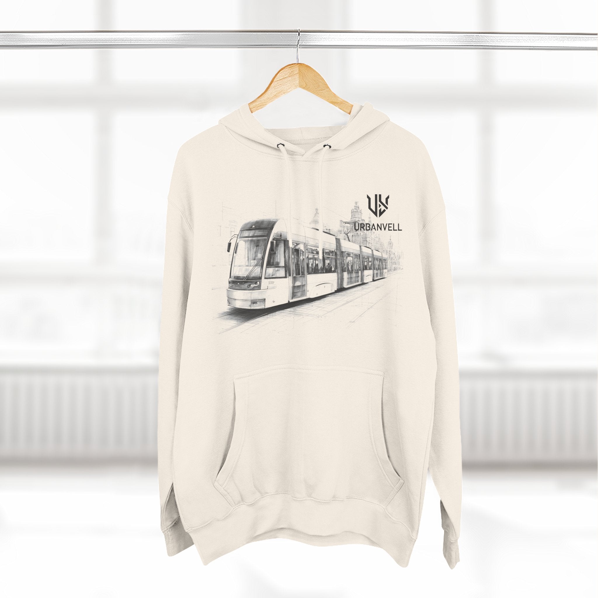 Light Rail Train Hoodie — URBANVELL Sketch Transit Design