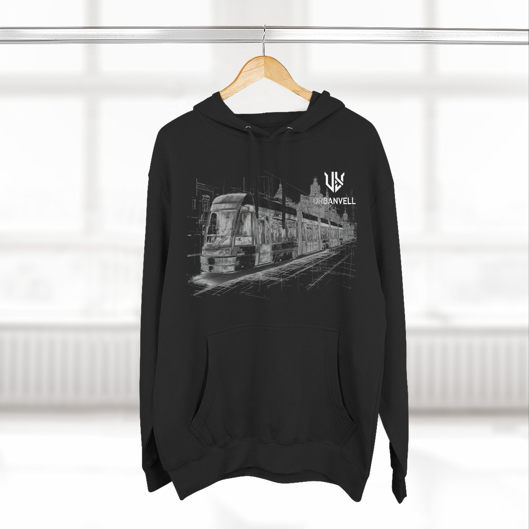 Light Rail Train Hoodie — URBANVELL Sketch Transit Design