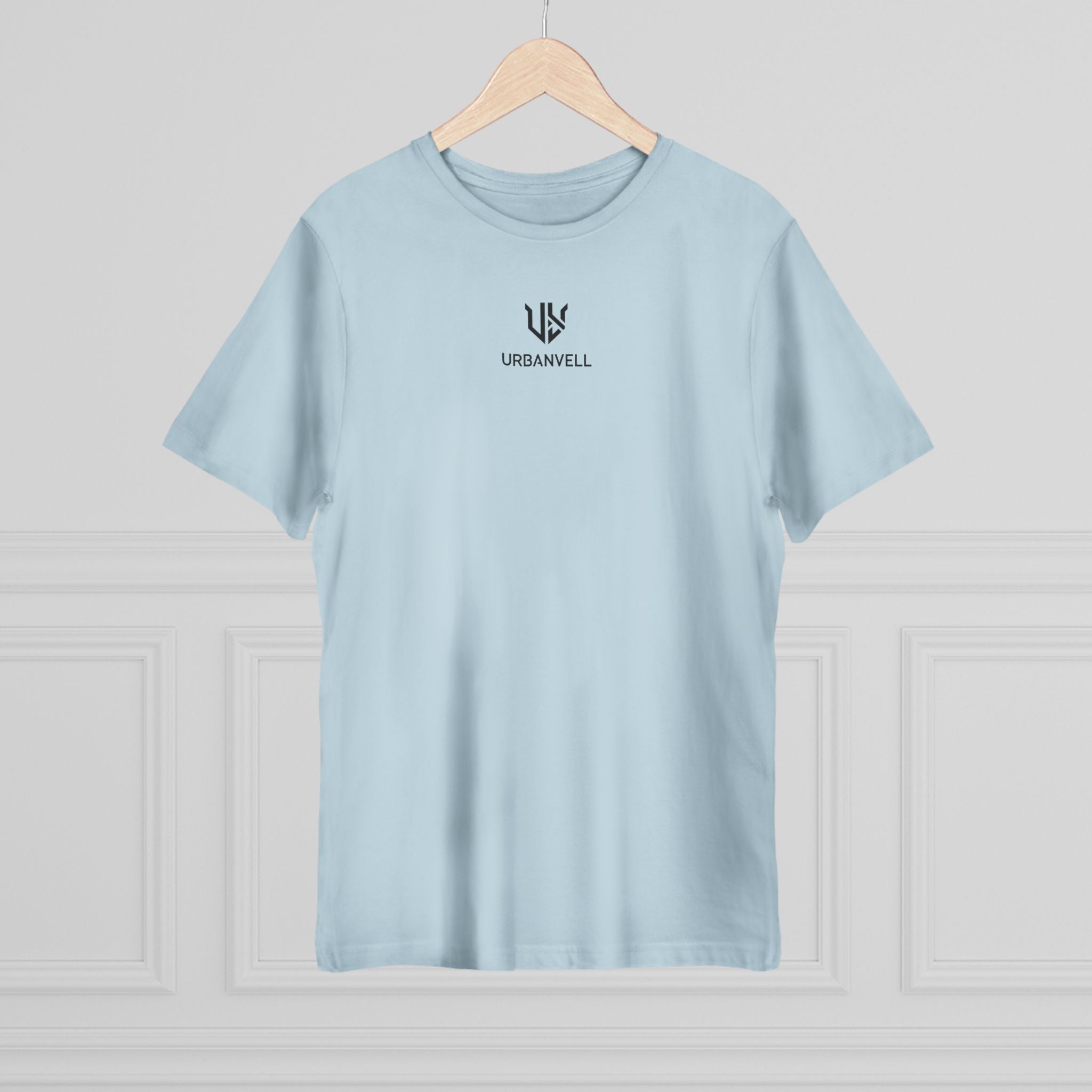 Minimal UrbanVell Centered Logo T‑Shirt — URBANVELL Clean Small Chest Logo Tee