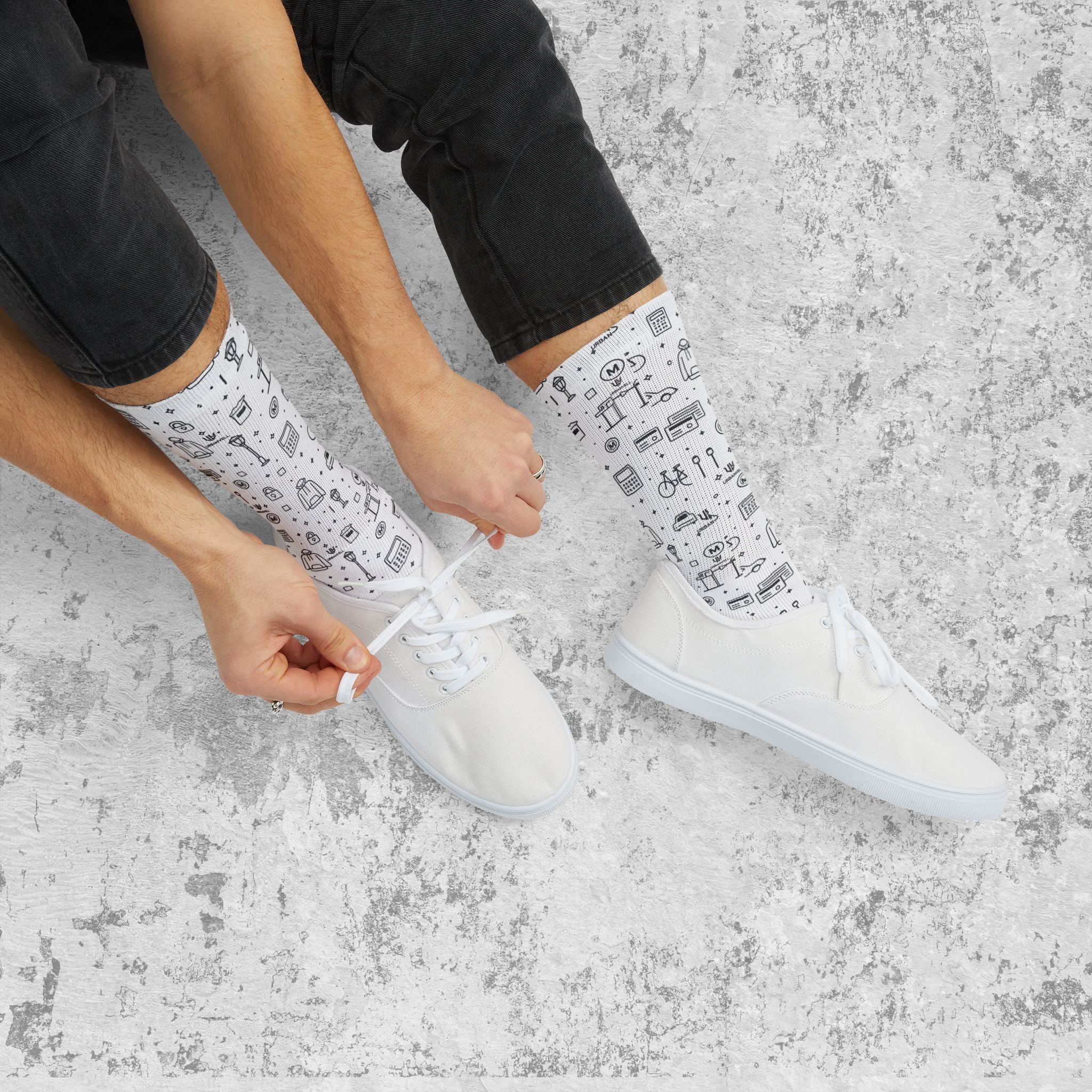 URBAN Pattern Sublimation Socks — URBANVELL Retro Gadgets All-Over Print