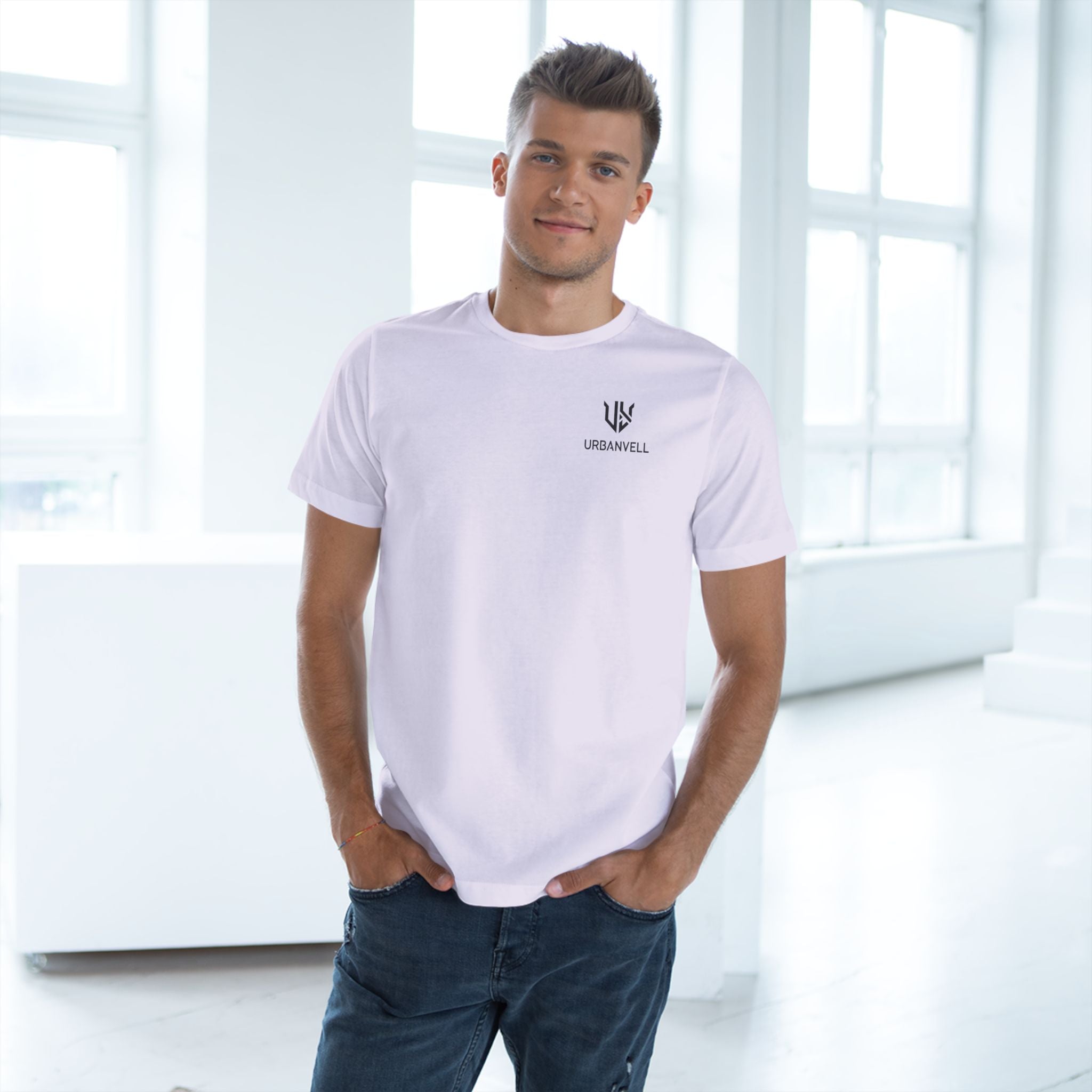 Urbanvell Minimal Logo T-Shirt — White Chest Emblem