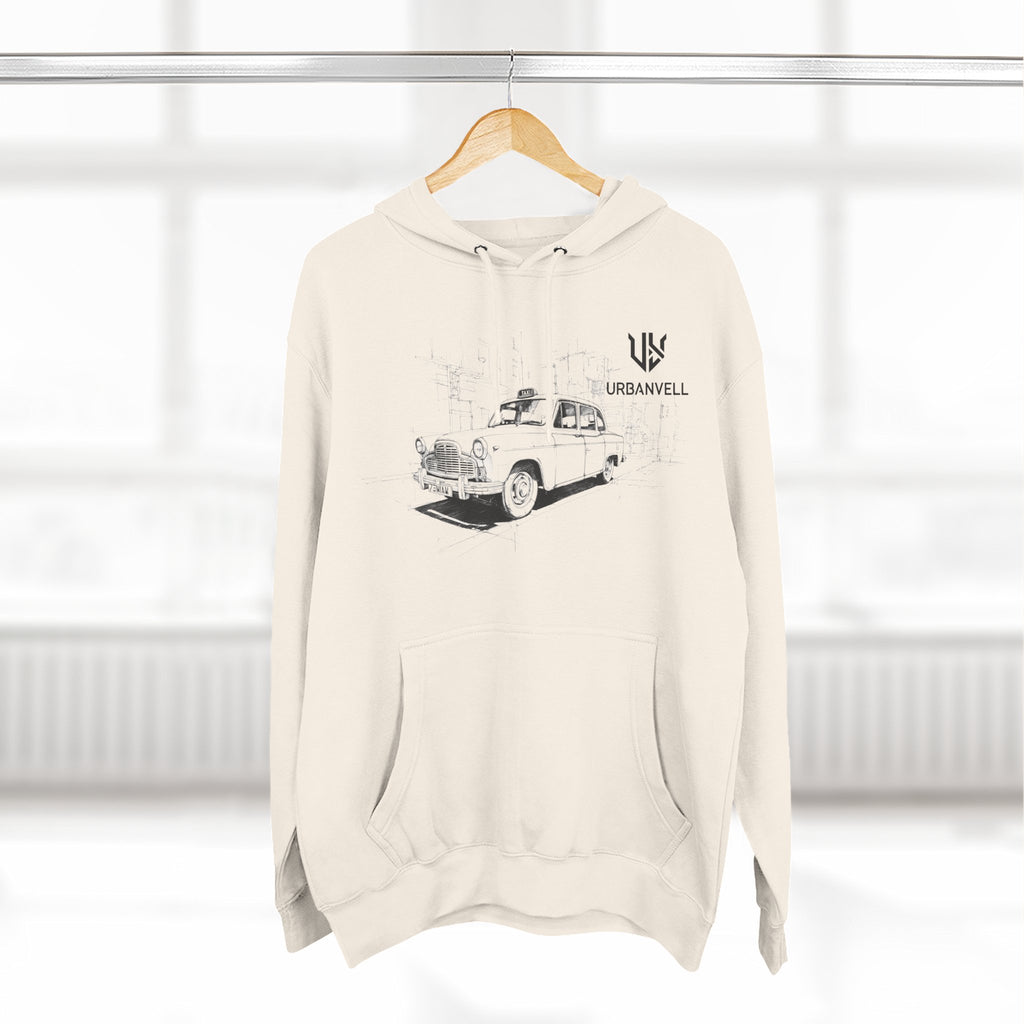 Old City Cab Illustration Hoodie — URBANVELL Classic Convertible Graphic Hoodie