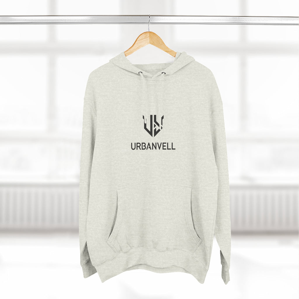 URBANVELL Centered Minimal Logo Hoodie — Classic Fleece Pullover