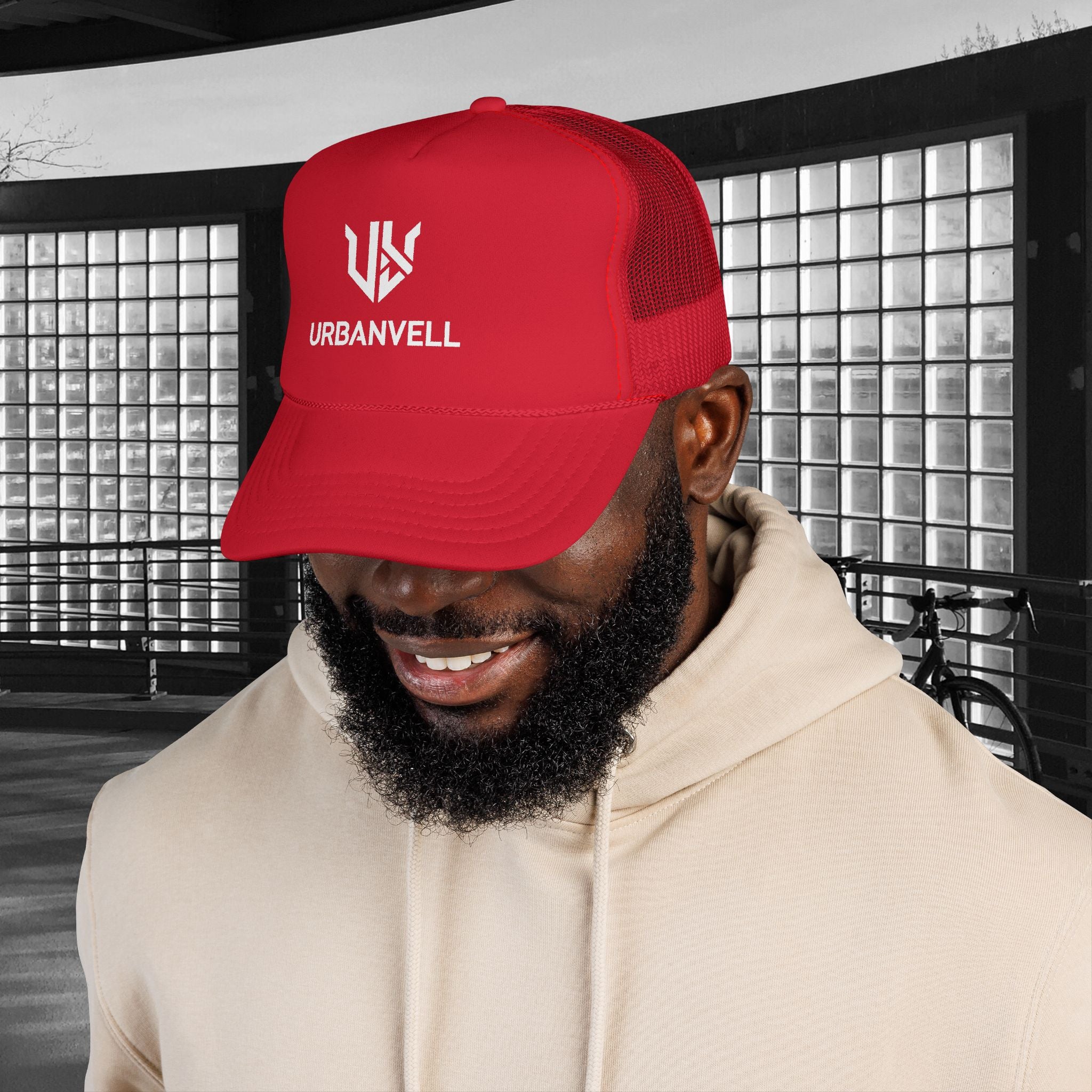 URBANVELL Logo Cap — Distressed Streetwear Mesh Hat