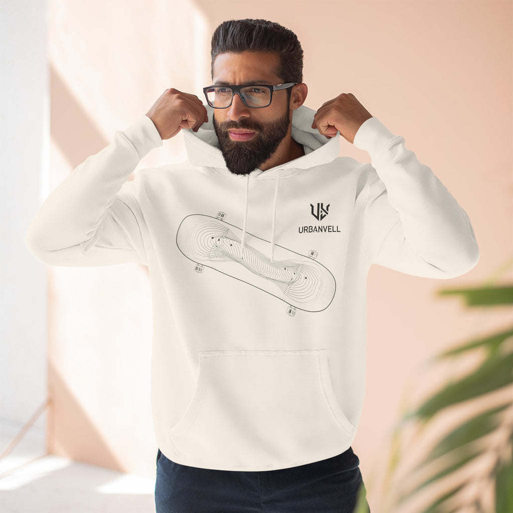 Skateboard Minimalist Fleece Hoodie — Urbanvell Logo Pullover