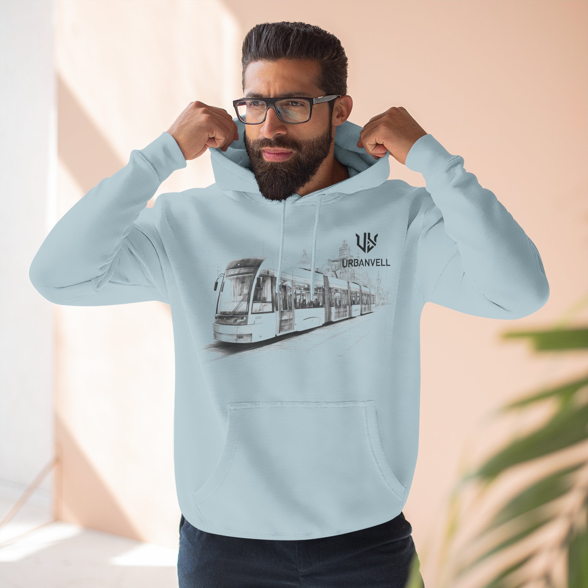 Light Rail Train Hoodie — URBANVELL Sketch Transit Design