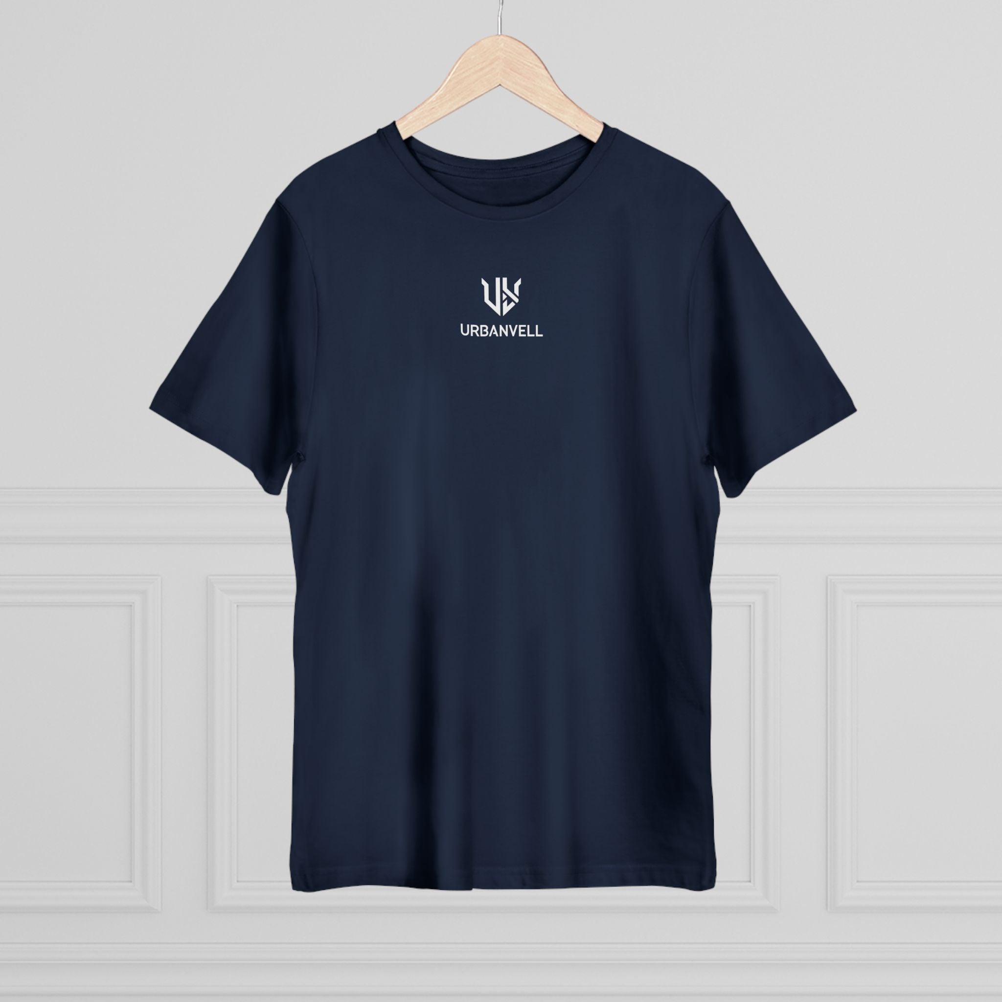 Minimal UrbanVell Centered Logo T‑Shirt — URBANVELL Clean Small Chest Logo Tee
