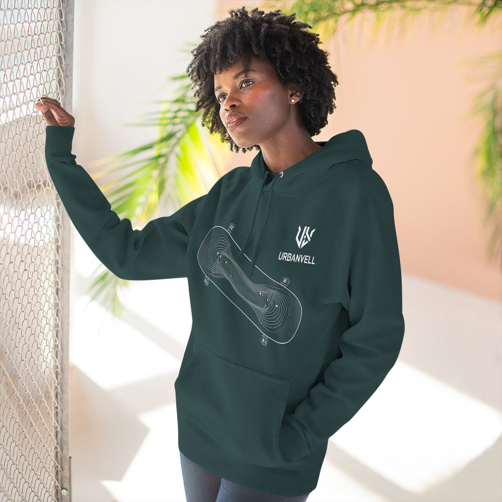 Skateboard Minimalist Fleece Hoodie — Urbanvell Logo Pullover