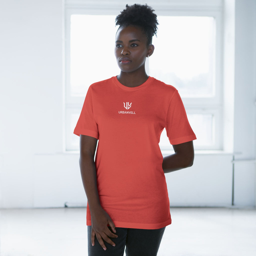 Minimal UrbanVell Centered Logo T‑Shirt — URBANVELL Clean Small Chest Logo Tee