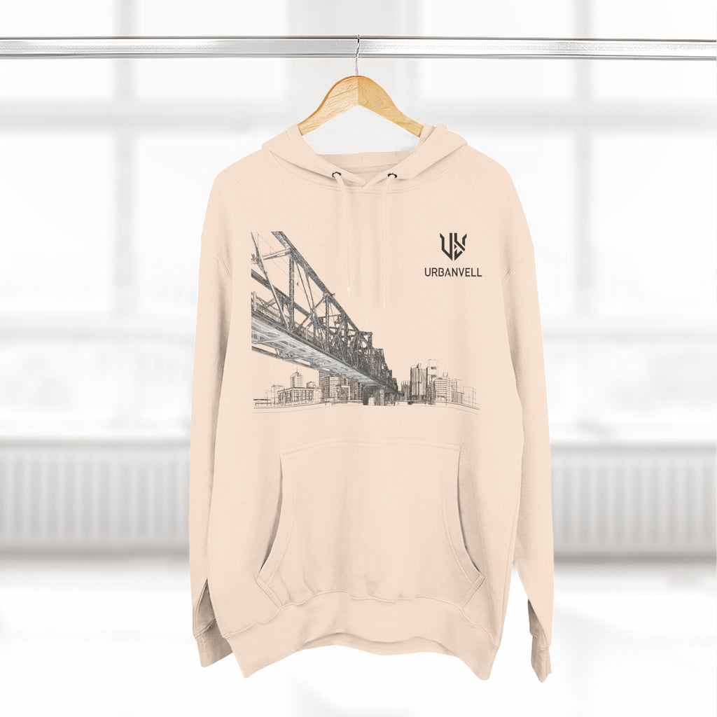 Railway Bridge Skyline Hoodie — URBANVELL Architectural Graphic Pullover