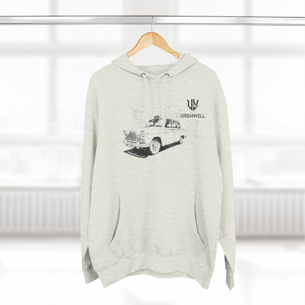 Old City Cab Illustration Hoodie — URBANVELL Classic Convertible Graphic Hoodie