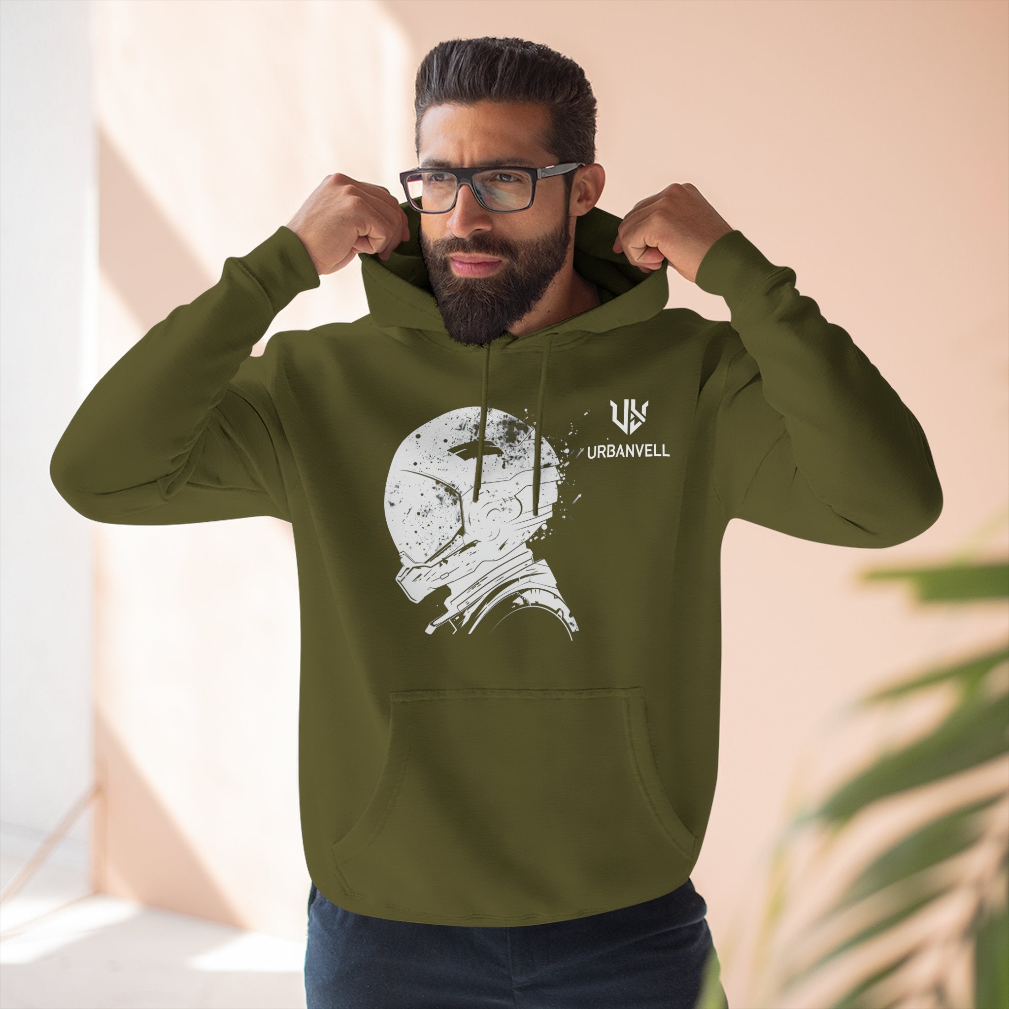 Helmet Hoodie — Vintage Space Helmet Graphic Fleece Hoodie