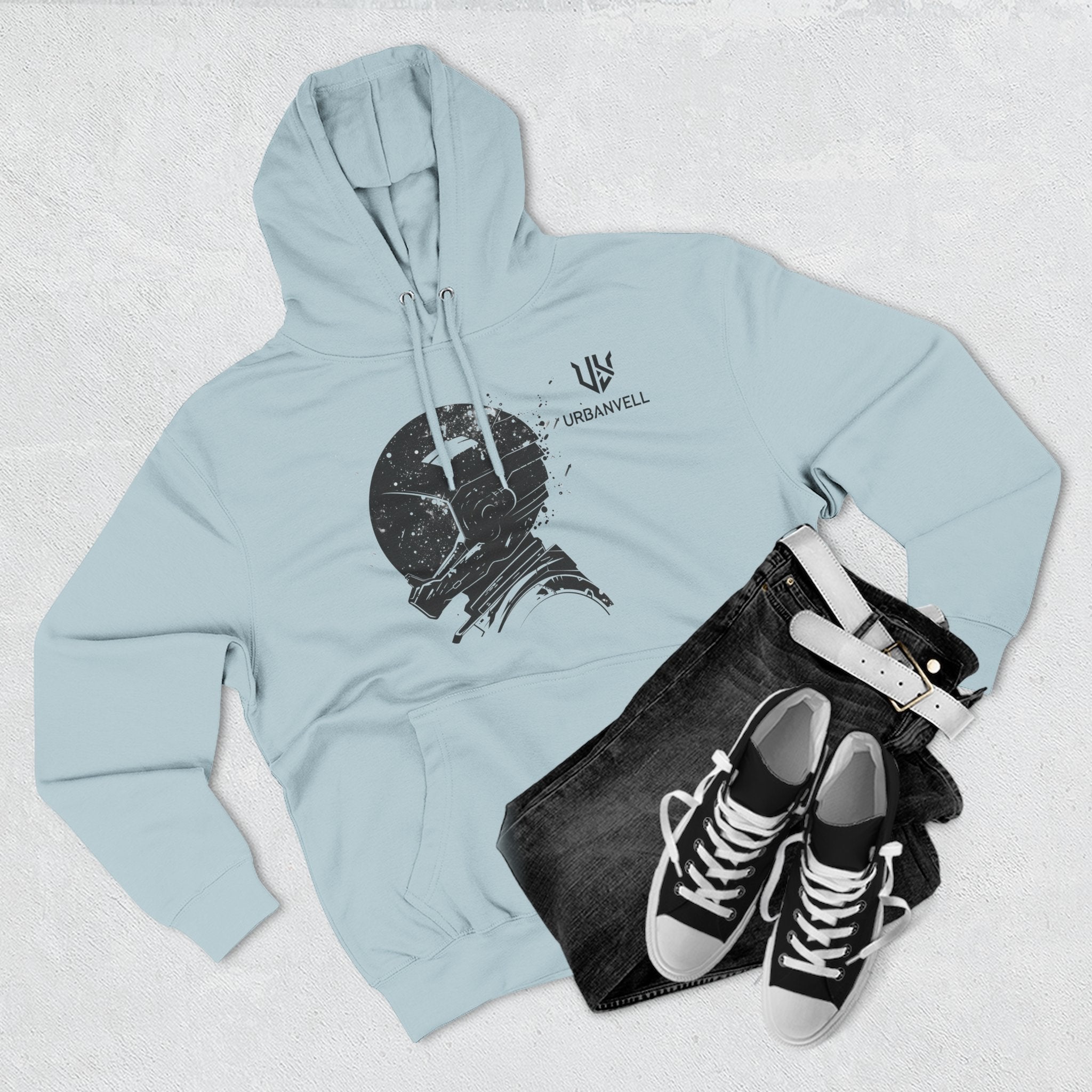 Helmet Hoodie — Vintage Space Helmet Graphic Fleece Hoodie