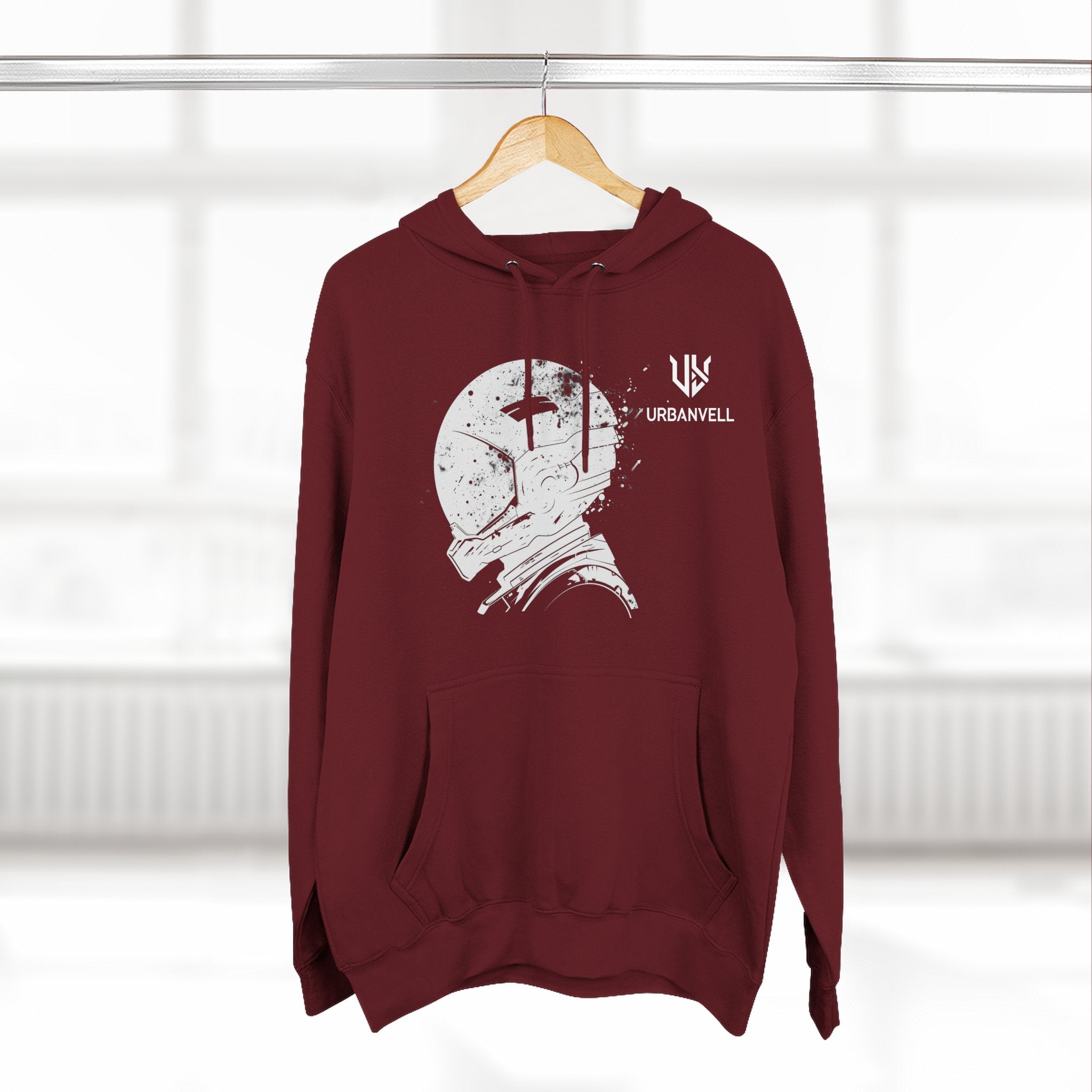 Helmet Hoodie — Vintage Space Helmet Graphic Fleece Hoodie
