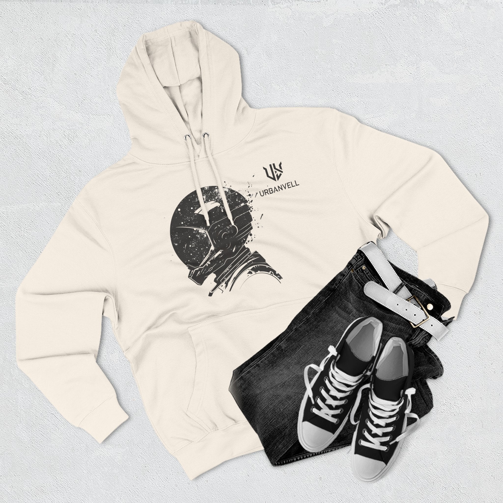 Helmet Hoodie — Vintage Space Helmet Graphic Fleece Hoodie