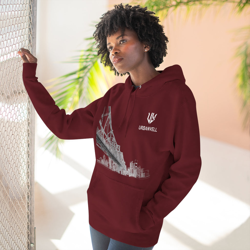 Railway Bridge Skyline Hoodie — URBANVELL Architectural Graphic Pullover