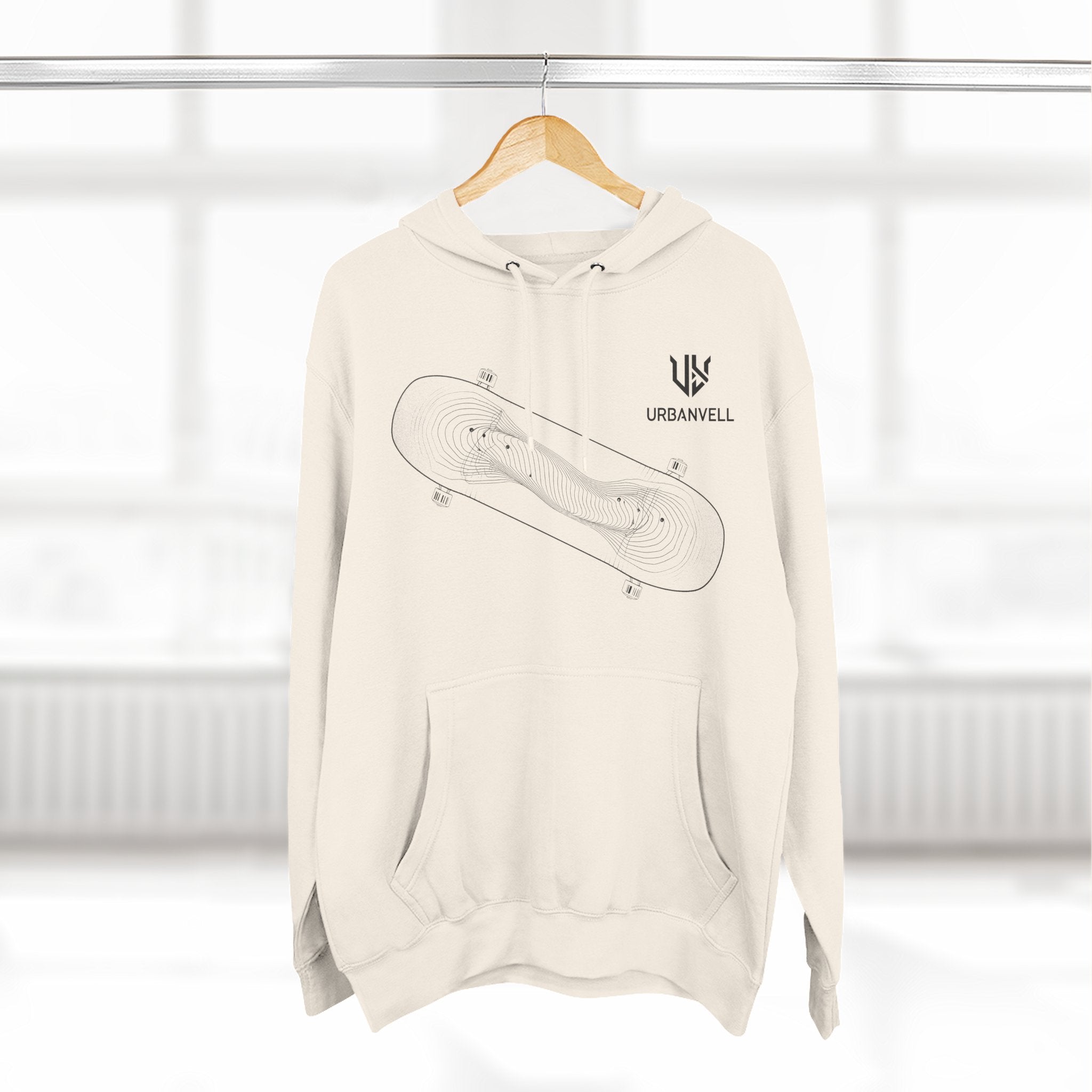 Skateboard Minimalist Fleece Hoodie — Urbanvell Logo Pullover