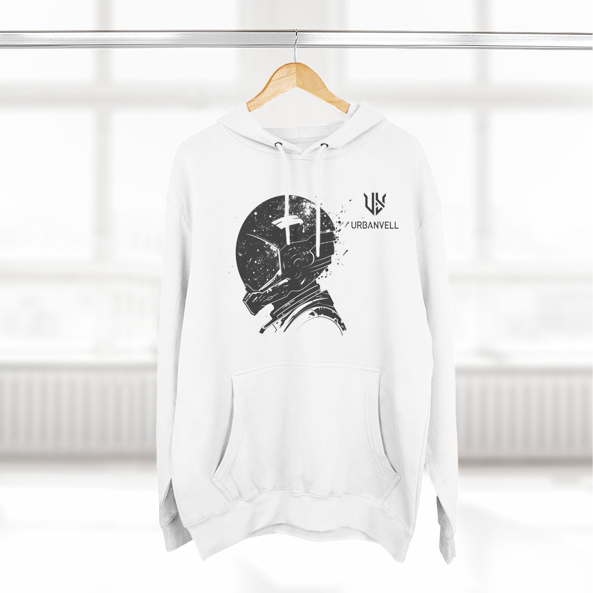 Helmet Hoodie — Vintage Space Helmet Graphic Fleece Hoodie
