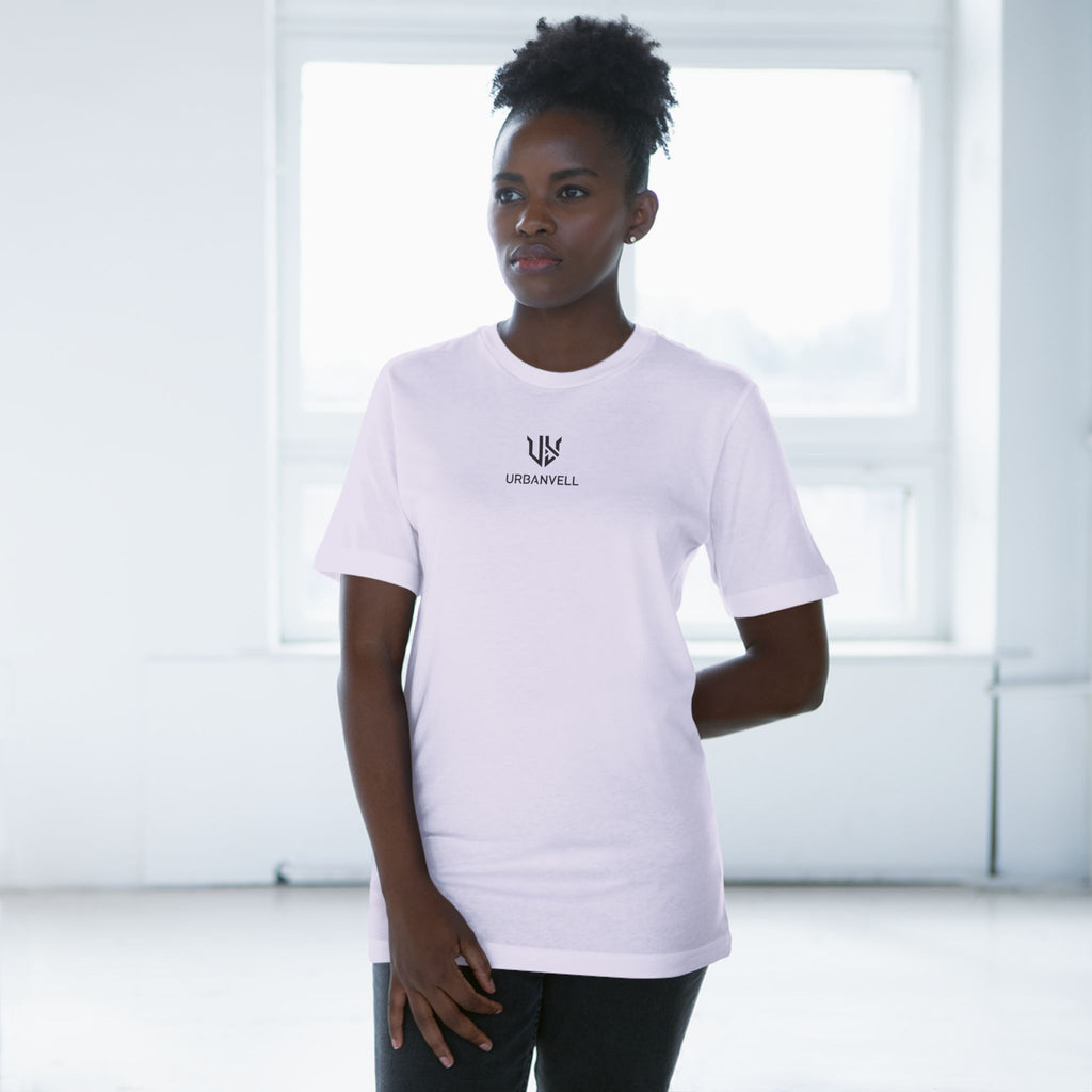 Minimal UrbanVell Centered Logo T‑Shirt — URBANVELL Clean Small Chest Logo Tee
