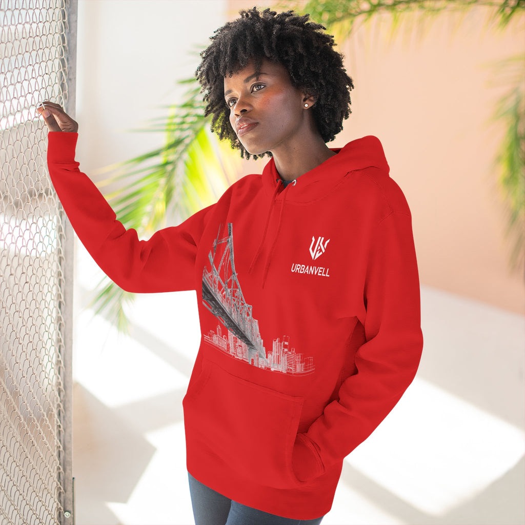 Railway Bridge Skyline Hoodie — URBANVELL Architectural Graphic Pullover