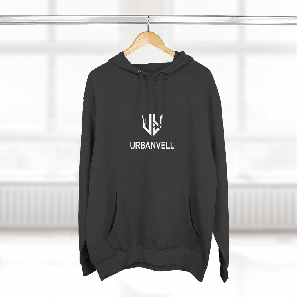 URBANVELL Centered Minimal Logo Hoodie — Classic Fleece Pullover
